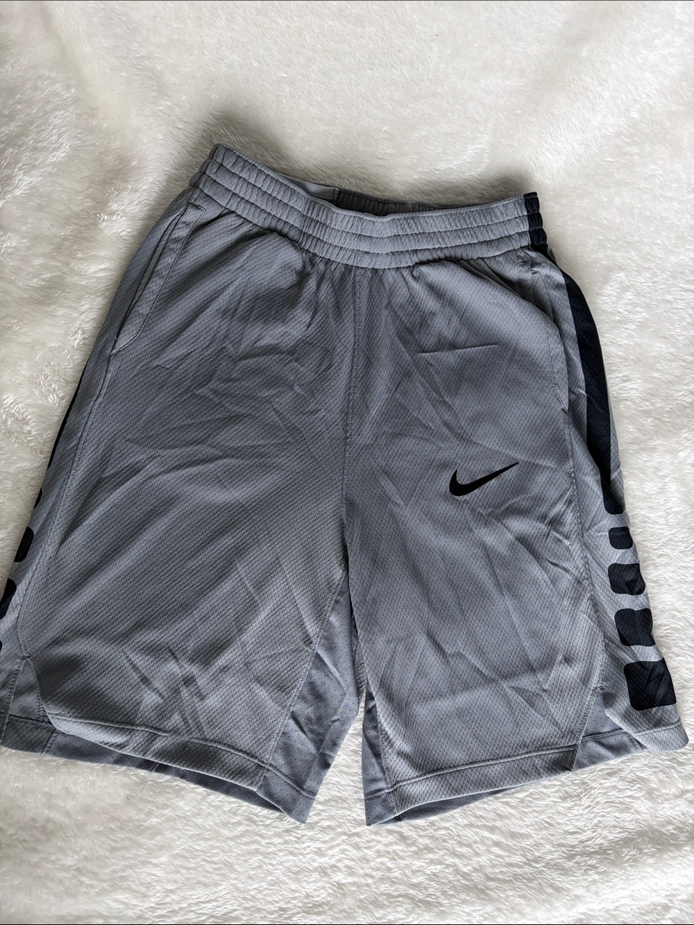 Nike Dri-Fit Athletic Shorts | Gray and Black | Size L